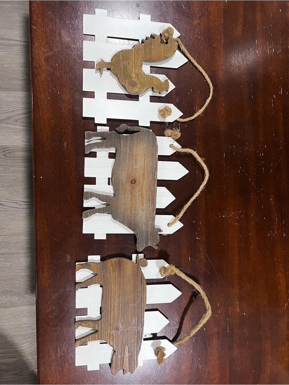Rustic Farmhouse Animal Hanging Wall Decor - White & Brown